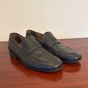 Salvatore Ferragamo Textured Black Loafers